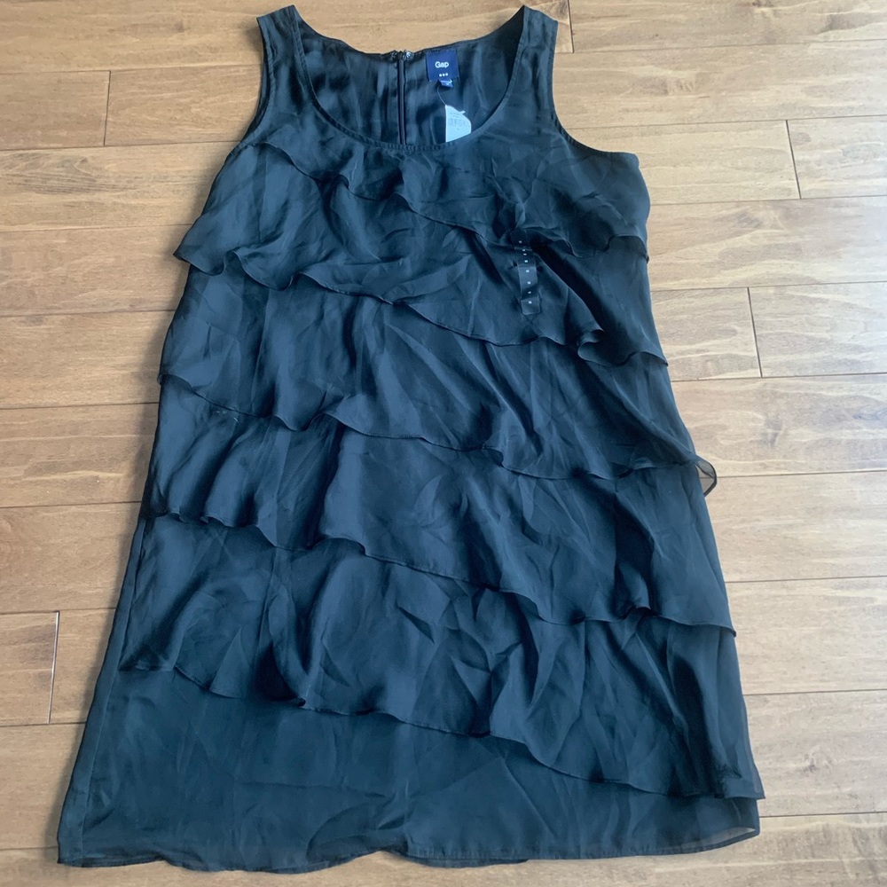 GAP Black Layered Ruffled Dress